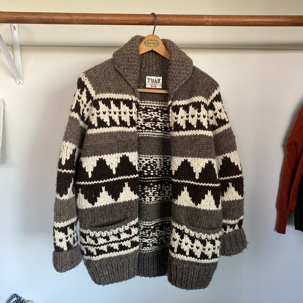 Vintage wool cowichan style sweater